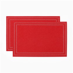 Набор декоративных новогодних салфеток «Доляна. Стиль», 2 шт., красные, 30×40±5 см