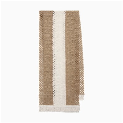 Дорожка «Этель. Сканди узор», коричневая, 32×150 см, 50% хлопок, 50% лён