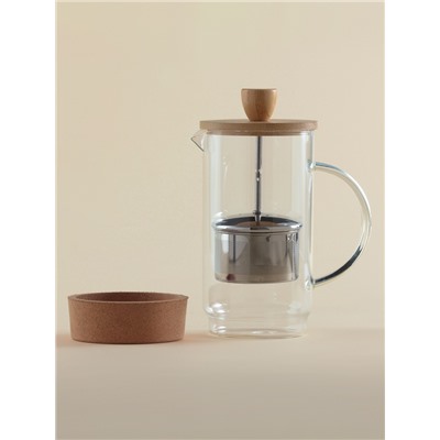 Заварочный чайник френч-пресс SL Home «Риальто», 600 мл, на подставке, стекло, прозрачный