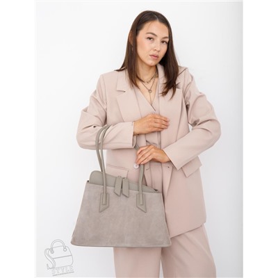 Сумка женская кожаная 6005L l.gray Polina&Eiterou