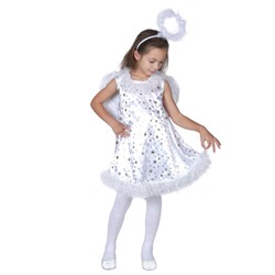 Карнавальный костюм «Звёздный ангел», нимб, платье, крылья, р-р 32, рост 122-128 см