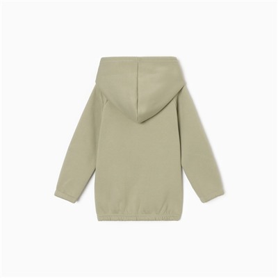 Толстовка (худи) детская MINAKU: Exclusive print, оливковая, Oversize, рост 104 см