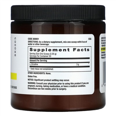 GNC, Chemistry Labs, L-Citrulline, 3.23 oz (91.5 g)
