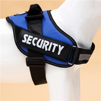 Шлейка К9, размер XL, ОГ 80-95 см, вес 30-45 кг, мягкая, светоотражающая, синяя