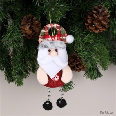 Новогоднее украшение Дед мороз 18 см / B-C206 /уп 100/