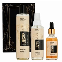 BeOn Подарочный набор для ухода за телом №27 (гель для душа, спрей-мист, масло-шиммер) / Royal Femme Fatale, 260 мл, 105 мл, 50 мл 23802