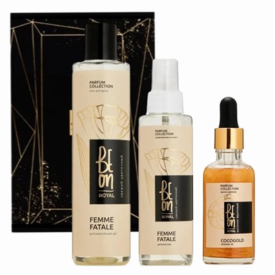 BeOn Подарочный набор для ухода за телом №27 (гель для душа, спрей-мист, масло-шиммер) / Royal Femme Fatale, 260 мл, 105 мл, 50 мл 23802