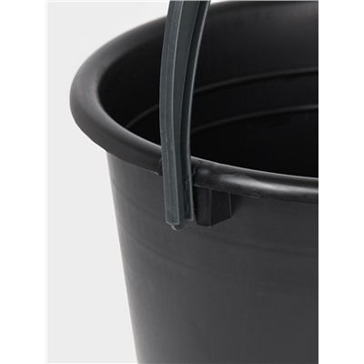 Ведро с крышкой «Дачное», 10 л, d=30 см, h=25.5 см, чёрное