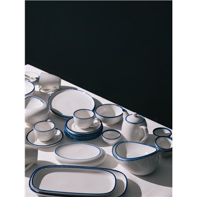 Блюдо сервировочное Magistro Blue Lagoon, 30.5×22.7×2.3 см, фарфор, белое