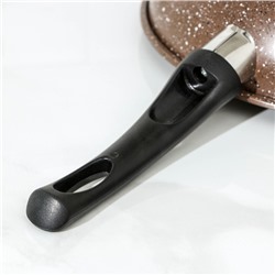 Сковорода Rock, d=29 см, пластиковая ручка, антипригарное покрытие, коричневая