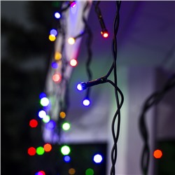 УЦЕНКА Гирлянда «Бахрома», 3×0.6 м, IP44, УМС, 160 LED, 220 В, тёмная нить, свечение мульти