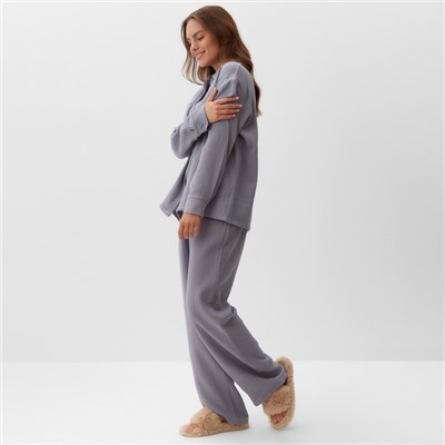 Пижама женская (рубашка, брюки) KAFTAN Basic, размер 48-50, серая