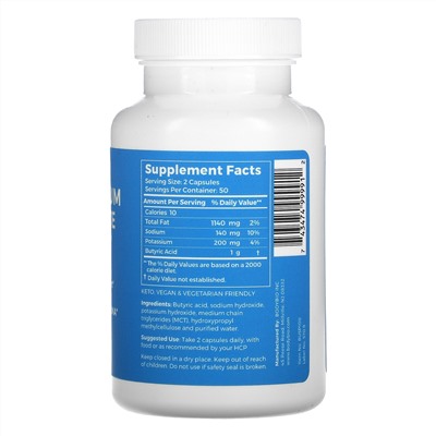 BodyBio, Sodium / Potassium Butyrate, 100 Non-GMO Capsules