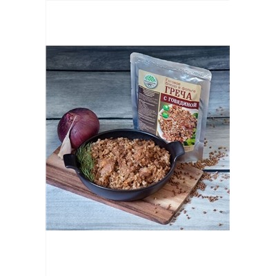Каша гречневая с говядиной, реторт-пакет 250г ЭКОПРОДУКТЫ, 1190808