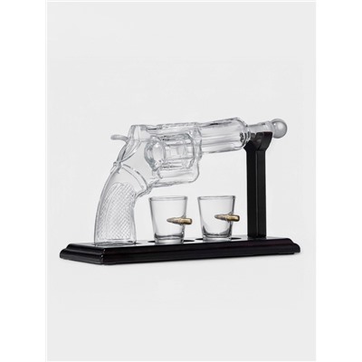 Мини-Бар «Револьвер», 250 мл, 2 стопки, на подставке, стекло, дерево