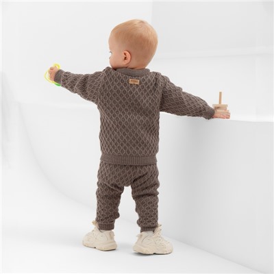 Брюки детские вязаные MINAKU: Knitwear collection, рост 74-80 см, кофейные