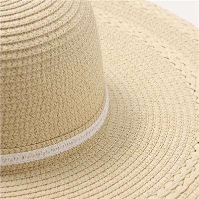 Шляпа женская плетёная MINAKU, молочная, размер 58