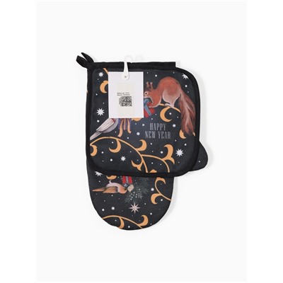 Набор кухонный «Этель» Wonder christmas варежка-прихватка 20×28 см, прихватка 19×19 см