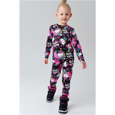 Термокомплект трикот. для девочек: фуфайка (футболка) с длин. рук, брюки для эпизод. использования PLAYTODAY, 1226869