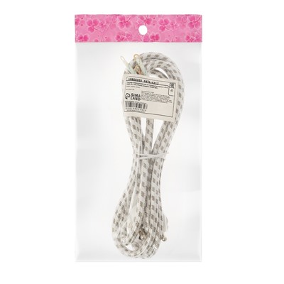 Шнур сетевой в тканевой оплетке с заземлением, 1.8 м, 2200 Вт, 3×0.75 мм²