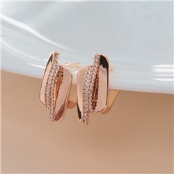 Серьги пластины ювелирная бижутерия коллекция "Дубай", покрытие позолота, вставка: фианиты, цвет: прозрачный, арт.213.545