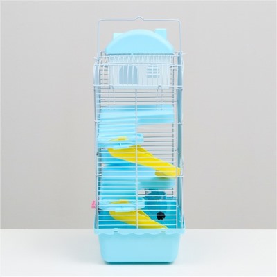 Клетка для мелких грызунов «Пижон», с наполнением, 23×17×45 см, голубая