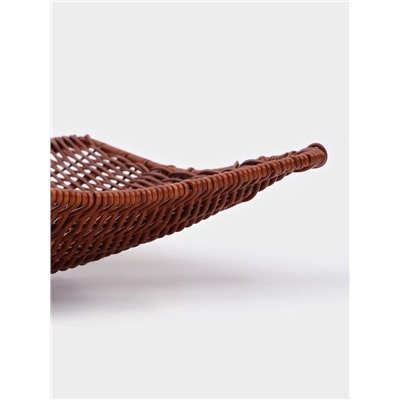 Корзинка для фруктов и хлеба Доляна «Огайо», 31×31×8.5 см, квадратная, пластик, плетёная, коричневая