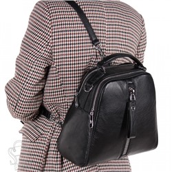 Рюкзак женский кожаный 99451 black Velina Fabbiano-Safenta/30