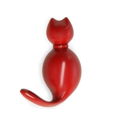 Крючок мебельный CAPPIO CAT, однорожковый, цвет красный