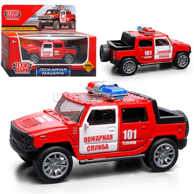 Машина металл Внедорожник "Пожарная машина" 11 см. инерц., в коробке