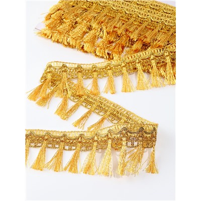 Тесьма золото с кисточками, ширина 5 см, в упаковке 10 м