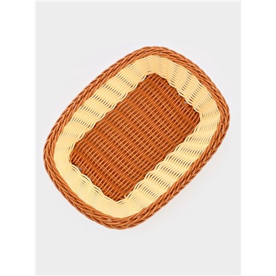 Корзинка фруктов и хлеба Доляна «Молочный шоколад», 25×17 см, пластик, плетёная, молочная