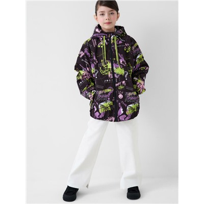 Куртка текстильная с полиуретановым покрытием для девочек (ветровка)