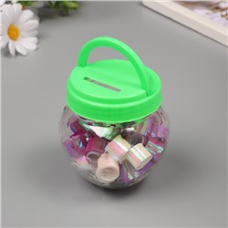 Клейкая лента пластик в банке «Перл. Белый и фуксия», набор 40 шт., 1.2 см, дл.0.9 м, 7×7×9 см