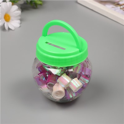 Клейкая лента пластик в банке «Перл. Белый и фуксия», набор 40 шт., 1.2 см, дл.0.9 м, 7×7×9 см