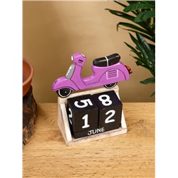 Календарь настольный «Мопед», 14×5.5×14.5 см, дерево, фиолетовый