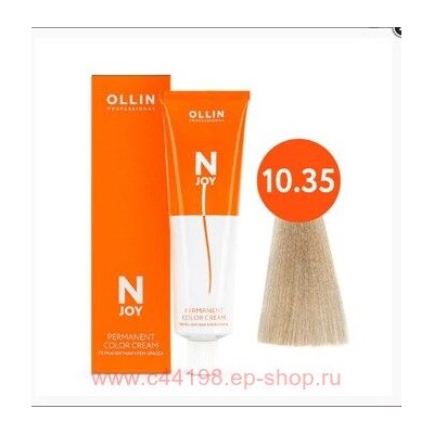OLLIN "N-JOY" 10/35 – светлый блондин золотисто-махагоновый,перманентная крем-краска для волос 100мл