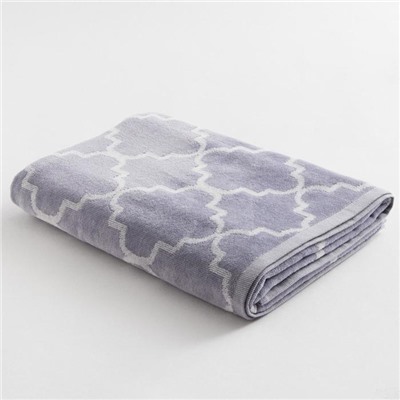 Полотенце махровое Этель Ornament серый, 70×130 см, 100% хл, велюр, 420 г/м²