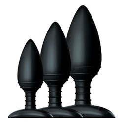 Набор из 3 черных анальных втулок NEXUS BUTT PLUG TRIO SET