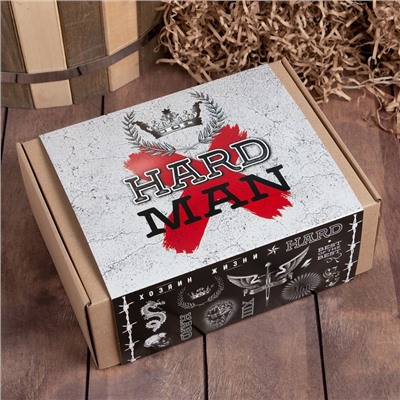 Набор подарочный «Этель» Hard man, полотенце 30×60 см, мочалка, расчёска