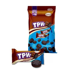 Печенье Трио какао с начинкой шоколадный брауни 460 гр.