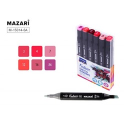 Набор   6 скетч маркеров двусторонних "FANTASIA" Pink colors (розовые цвета) 3.0-6.2мм M-15014-6A Mazari