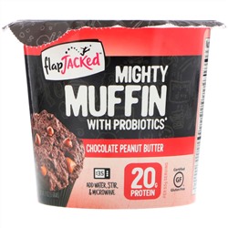 FlapJacked, Mighty Muffin с пробиотиками, со вкусом шоколадного арахисового масла (55 г)