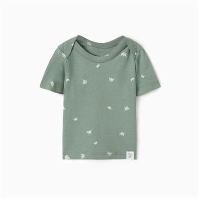 Футболка детская MINAKU, рост 62-68 см, оливковая