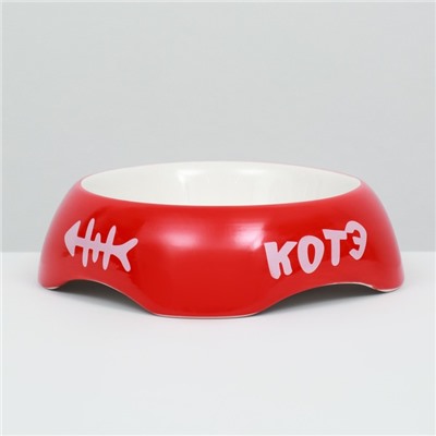 Миска «КОТЭ», 200 мл, 13×4.5 см, керамика, красная