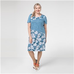 Платье, трикотаж, голубой