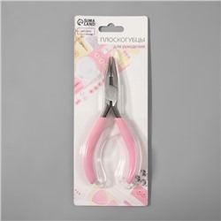 Тонкогубцы с зазубринами, для рукоделия, 12×6.5 см, розовые