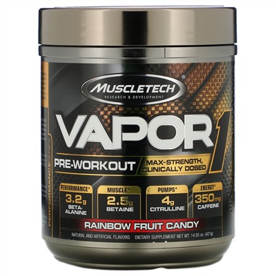 Muscletech, Vapor1, предтренировочный комплекс, со вкусом фруктовых конфет, 421 г (14,85 унции)