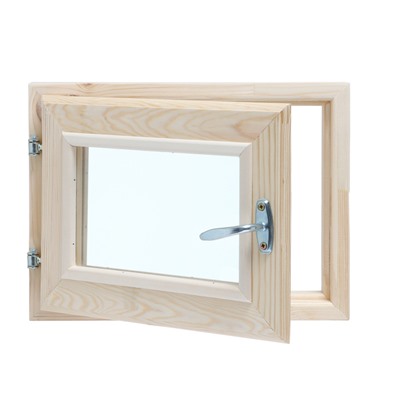 Окно в баню, деревянное, 40×30 см, хвоя, двойное стекло, «Добропаровъ»