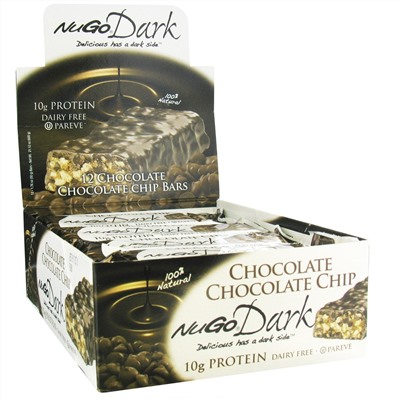 NuGo Nutrition, NuGo Dark, белковые батончики с шоколадной стружкой, 12 батончиков, весом 50 г (1,76 унции) каждый